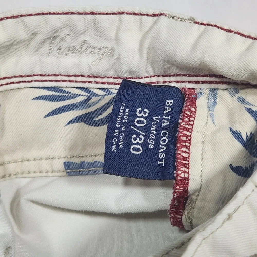 Tommy‎ Bahama Baja Coast Jeans Mens 30x30 Off White Cotton Blend Straight Casual